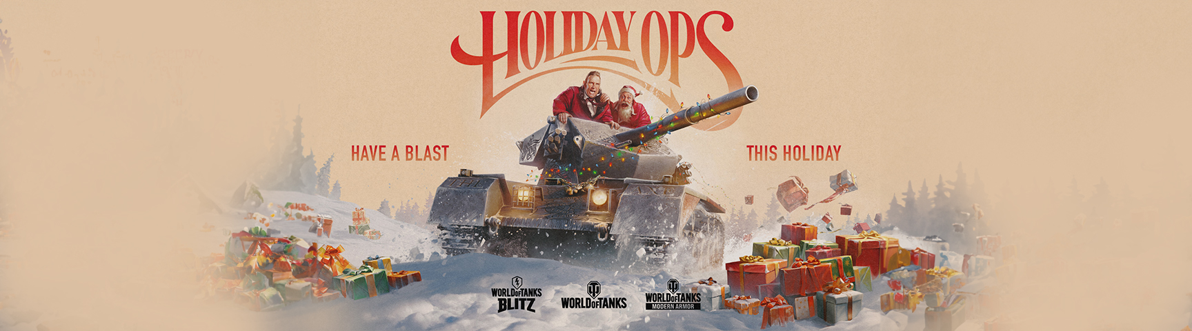 Vinnie Jones and Santa on a tank in official Holiday Ops campaign artwork